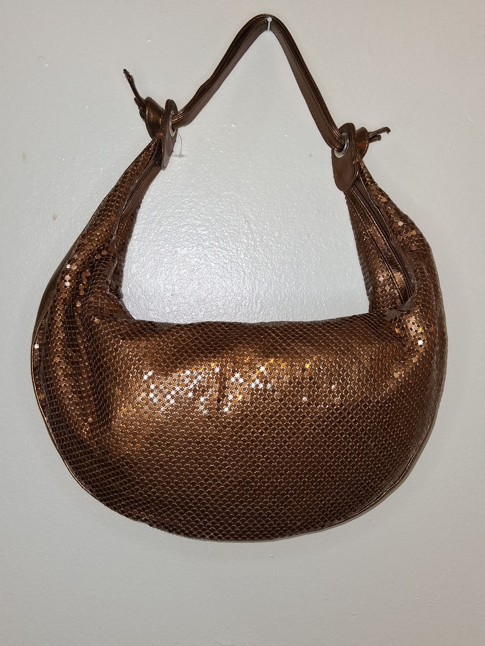 Metallic Brown Sequin Hobo Bag